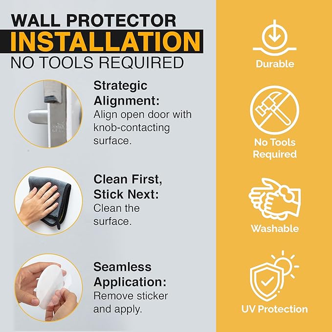 Ducki Wall Protectors - 4 Matte White- Self Adhesive, Reusable Solution for Stopping Wall Damage & Noise from Doors,Refrigerator & More in Your Home or Office -Durable, Shock Absorbent & Discreet
