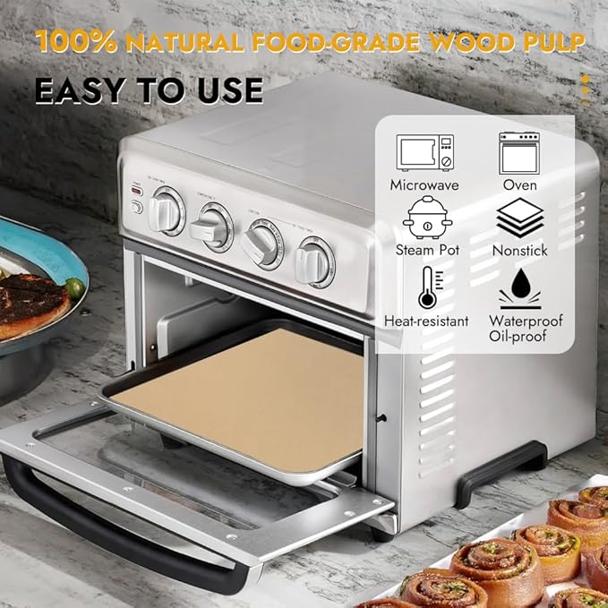 BYKITCHEN 11 x 9in Air Fryer Parchment Paper Sheet Liners Compatible with Breville Smart Oven Air Fryer Pro BOV900BSS/ Cuisinart Airfryer Toaster Oven, Airfryer Toaster Combo Accessories(120pcs)