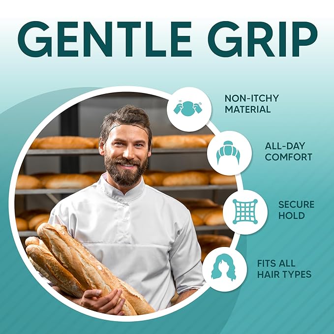 Invisible Hair Nets for Women & Men | Pack of 100 | Elastic 24" Mesh Hair Net for Buns, Long Hair & Short Hair - Hairnets for Ballet Dancers, Sleeping, Wig Storage, Food Service & More