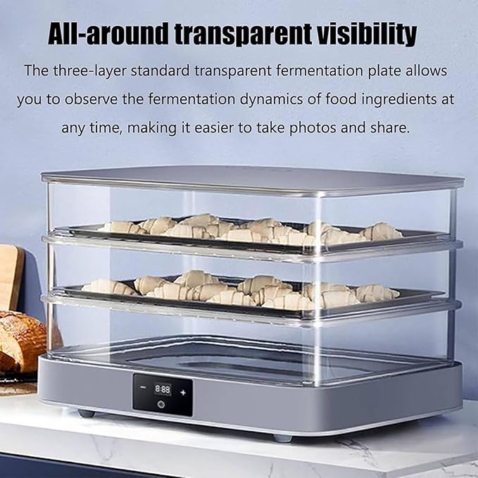 40L Home Bread Proofing Box,Electric Dough Proofer Machine,with Adjustable Temperature,Timing and Humidity Control for Even Fermentation,Perfect for Home Use
