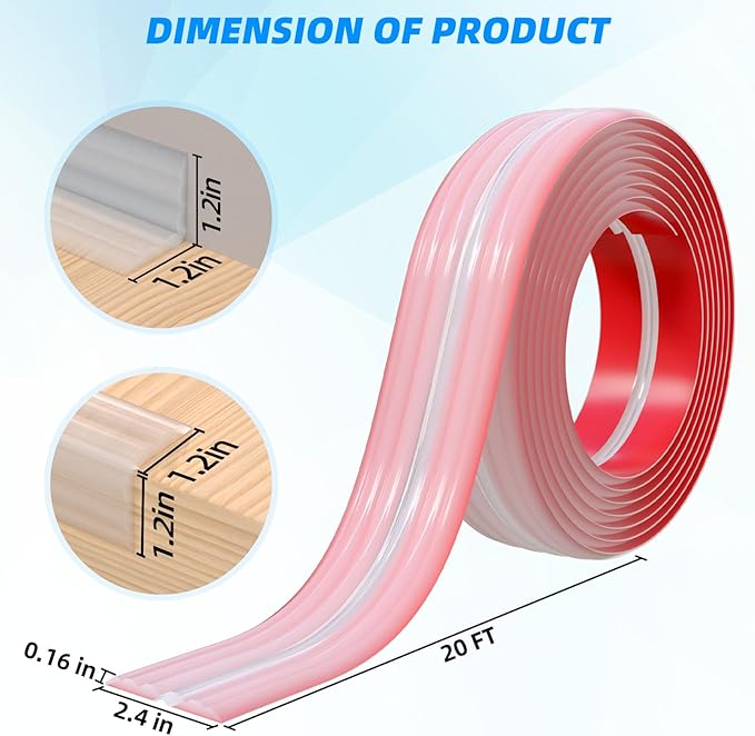 20FT Flexible Wall Corner Protector Moulding Trim, Peel and Stick Inside & Outside Wall Corner Guards Edge Protector,Self Adhesive Molding Trim Strip for Edge Ceiling