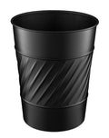 Monarch Abode Metal Bathroom Trash Can – Waste Basket for Bedroom, Office Desk, & Dorm, Handcrafted Wave Embossed, Durable Decorative Black Small Trash Can Bathroom Garbage Bin Wastebasket