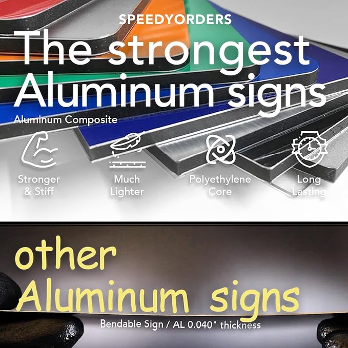 Custom Metal Signs, Personalized Aluminum, Customized Safety, Business Signs - Waterproof, White Aluminum (Green Background, 12x8 In)