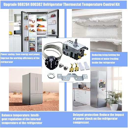 988284 800382 Upgrade Temperature Control Kit, 077B6856 Refrigerator Thermostat Controller, Compatible with True Refrigerators Series, Replacement for 077b, 800306 461387, TC,TSD,T Series,GDM,GEM,G4SM