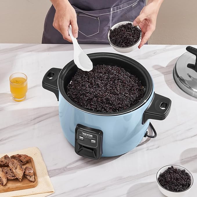 VEVOR Commercial Rice Cooker, 50-Cup Rice Cooker, 10.57 Qt / 10 Liter Large Rice Cooker and Warmer with Nonstick Inner Pot, Fast Cooking and 24-Hour Keep Warm, with Rice Cup and Paddle, for Restaurant