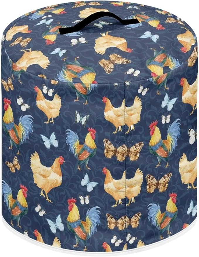 Chicken Butterfly Pressure Cooker Cover for Women Dust-proof Cover for Rice Cooker Air Fryer Kitchen Appliance Covers with Top Handle and Pocket Home Kitchen Decor Gifts for Friends