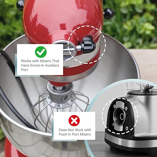 Foldable Flour Funnel for KitchenAid 4.5-5 Qt Tilt Head Stand Mixers, Silicone Funnel Stand Mixer Attachment Dishwasher-Safe