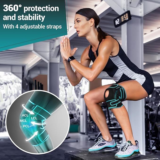 DR. BRACE ELITE Knee Brace with Side Stabilizers & Patella Gel Pads for Maximum Knee Pain Support and fast recovery for men and women-Please Check How To Size Video (Earth, Medium)