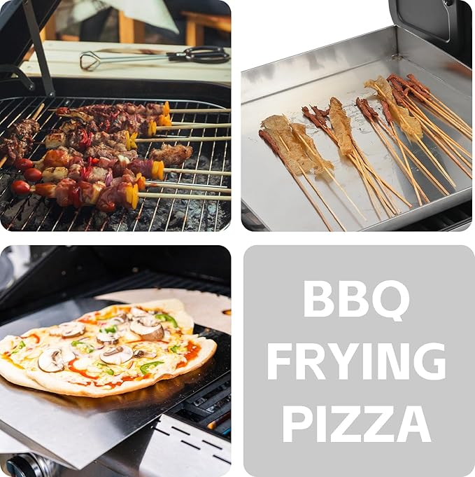 Endark 49,200 BTU 4-Burner Multi-Function Stainless Steel BBQ Grill - For Outdoor Cooking, Patio Backyard Barbecue, Camping - Griddle Combo for BBQ,FRYING and PIZZA