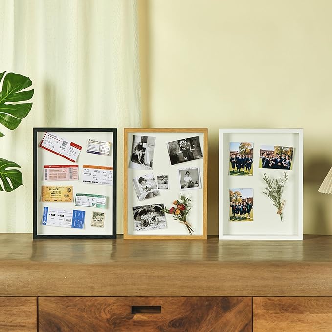 12x16 Shadow Box Display Case Picture Frame with Soft Linen Back, Large Deep Black Shadow Box 12x16 for Flowers Medal Display Case Jersey pet Graduation Memorabilia Baby Ltems Crafts Photos