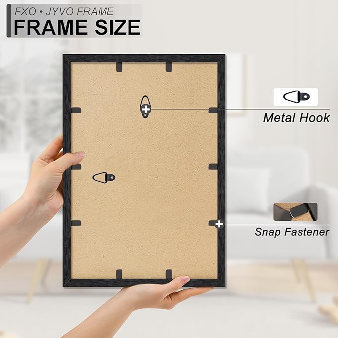 Engineered Wood 13x17 Picture Frame Set of 3, Black Frame for 13 x 17 Inch Picture Poster Photo, Light Weight 13 by 17 Frame with Wood-grain for Wall - 3 Pack/Black/13 x17