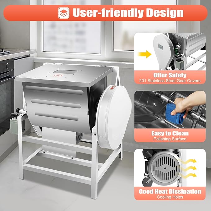 Stand Mixer, 30QT Large Capacity Commercial Dough Mixer, 1500W Electric Dough Mixing Machine with 1400RPM High Speed Motor, Heavy Duty Stainless Steel Flour Mixing Machine for Bakery Restaurant