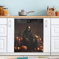 Halloween Pumpkins Skull Black Dishwasher Magnet Cover Front Door Magnetic Dishwasher Cover Decorative Refrigerator Magnet Covers Fridge Panel Decal for Kitchen Home, 23" x 26"