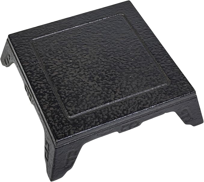 Cast Iron Trivet for Tea Kettles or Pots, Kitchen Counter Decor and Accessories Heat Resistant Mat for Serving Dishs or Pans, Holder Pads for Tea Table and Countertop (Dark Coffee, 5.9", Square)