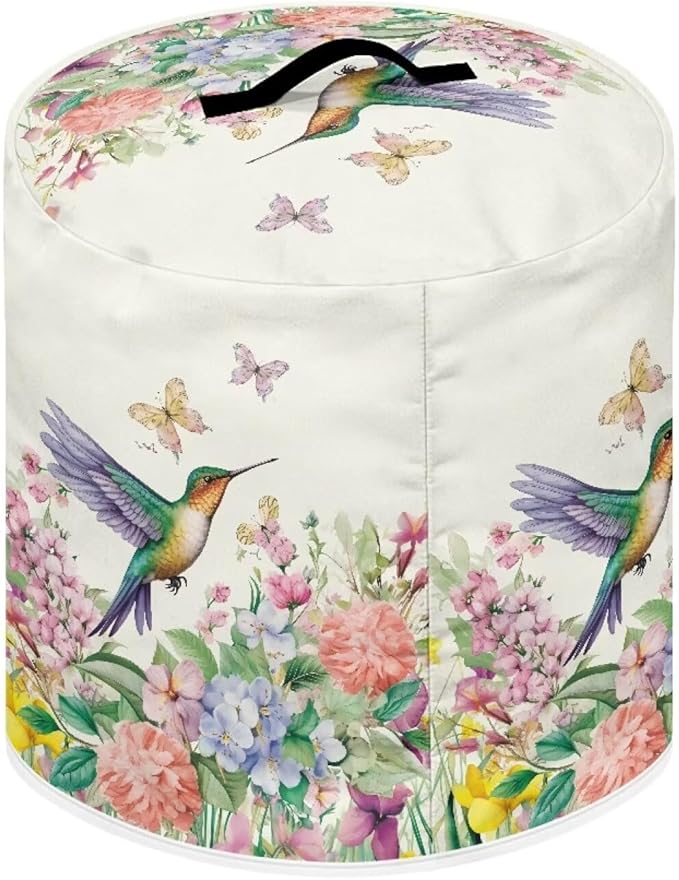 Appliance Dust Covers for Air Fryer & Pressure Cooker, Small Appliance Covers with Pockets Fits Pressure Cooker (6 Quart) and Extra Accessories - Hummingbird Floral