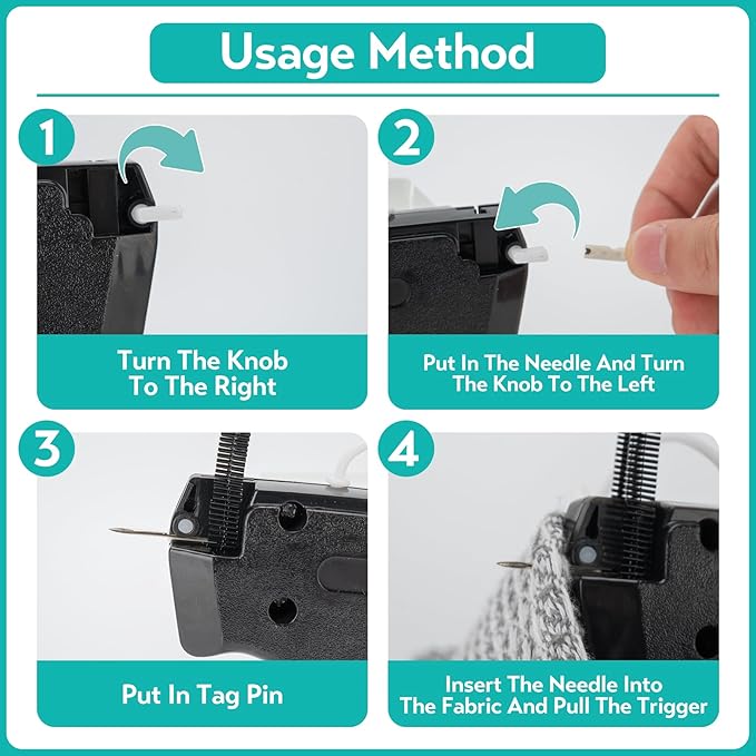 Clothing Label Gun,Standard Retail Price Tag Labeling Gun Kit,Having 5 Needles, 1000 Micro Fasteners,Suitable for Store,Warehouse,Consignment,Yard Sale,etc.(Black-1)