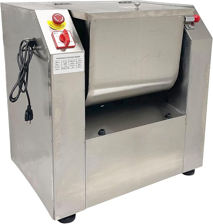 TECHTONGDA Commercial Dough Mixer All Stainless Steel Pizza Dough Mixer 110V Dough Blender Kneading Machine with 50 KG Kneading Capacity and 90 Degree Tilt for Schools Bakeries Restaurants Pizzerias