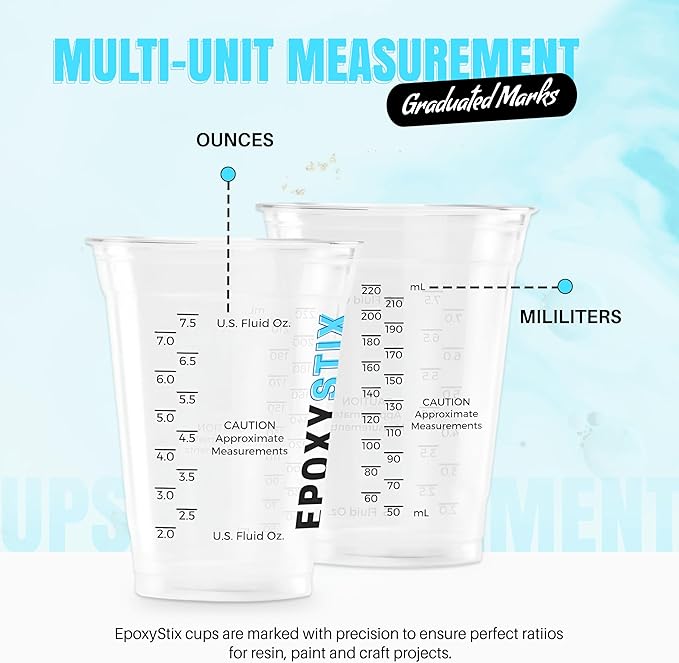 [Case Pack - 1000ct] 10oz Disposable Graduated Cups for Mixing Epoxy Resin - Measurements in mL and Oz - Multipurpose Reusable Paint, Epoxy, Stain, Liquid Mixing Cups