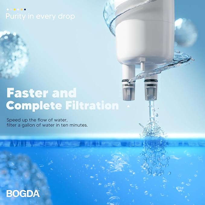 BOGDA W10295370A Water Filter Replacement Compatible with Whirlpool, Kenmore, and Maytag Replaces EDR1RXD1, WHR1RXD1, Filter 1, KAD1RXD1, P8RFWB2L, P8WB2L, P4RFWB, P5WB2L, 46-9081, 9930, 4 Packs