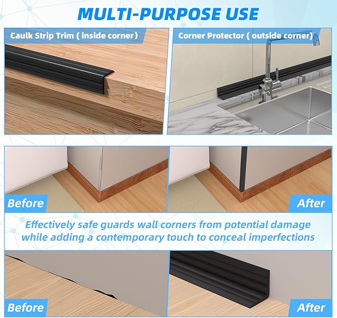 40FT Flexible Wall Corner Protector Moulding Trim, Peel and Stick Inside & Outside Wall Corner Guards Edge Protector,Self Adhesive Molding Trim Strip for Edge Ceiling