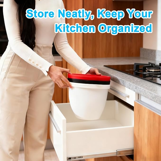 Silicone Bowl Insert Compatible with 5 Qt KitchenAid Tilt-Head Mixer, Food-Grade Non-Slip Bowl Liner, Dishwasher Safe & Easy to Clean Replacement Accessory (White)