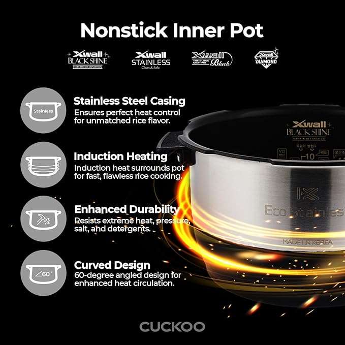 CUCKOO High Pressure Rice Cooker 6-Cup Uncooked / 12-Cup Cooked with Induction Heating Technology, Versatile Rice Maker with 21 Menu Options and Steam Plate, Voice Guide, Dark Gray (CRP-DHSR0609FD)