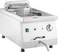 EGGKITPO 240V 9000W Commercial Electric Fryer with Oil Drain 13L Large Capacity 304 Stainless Steel Oil Tank Deep Fryer with Basket and Lid for Restaurant and Business (no plug)