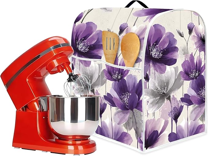Mixer Dust Cover for 6-8 Qt Stand Mixer, Cloth Cover with 2 Storage Pockets for Stand Mixer Protective Covers Large for 6-8 Quart Mixer