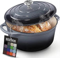 Zulay Kitchen 7.7 Quart Enameled Cast Iron Dutch Oven Pot with Lid – Premium Durability & Oven Safe up to 500°F – Heavy Duty Cookware Perfect for Bread Baking, Stews, Braising & Roasting – Gray