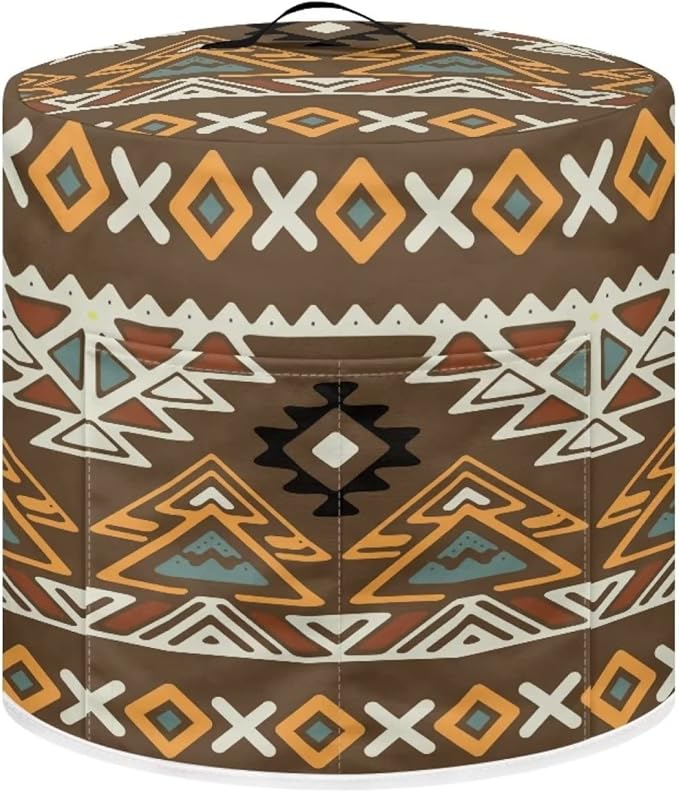 Southwestern Aztec Native American Tribal Geometric Pattern Kitchen Appliance Dust Cover 8 Quart Pressure Cooker Cover with Pockets for Electric Pressure Cooker Air Fryer Rice Cooker