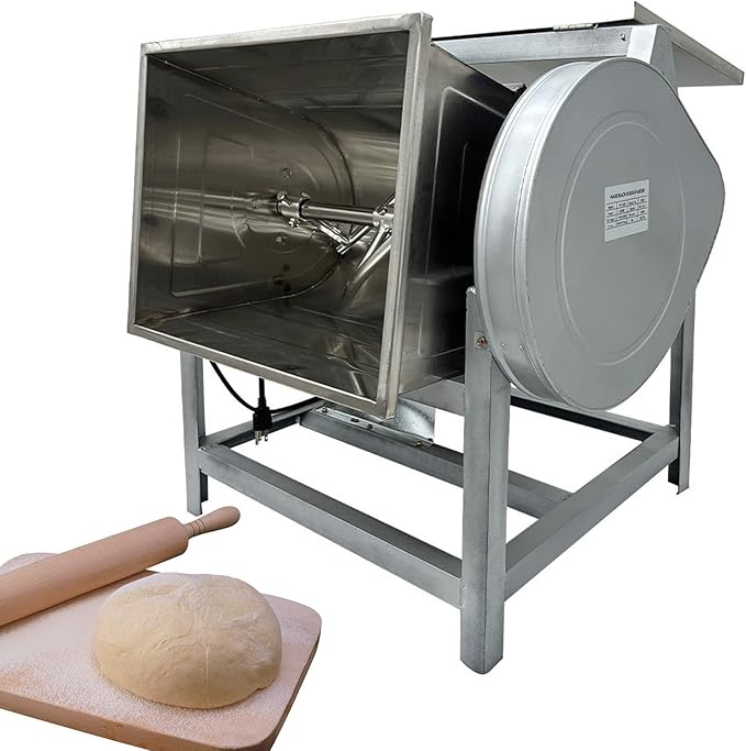 25KG/55LB Commercial Dough Mixer, 110V 2200W Spiral Kneading Machine with 90° Tilt Stainless Steel Bowl, Heavy Duty Electric Flour & Food Mixer for Bakery, Restaurant