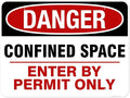 Danger Confined Space Enter By Permit Only Sign, 36x48 Inches, Rust Free DiBound, Fade Resistant, Made in USA by My Sign Center