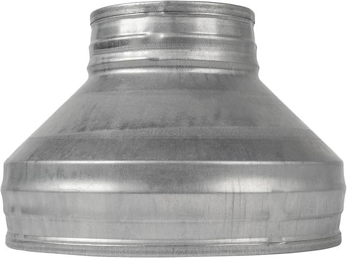8" to 4" Inch Round Duct Reducer - Male Fit Galvanized Steel Pipe Increaser - Coupling for Round Duct Ventilation Systems - Heating & Cooling, HVAC