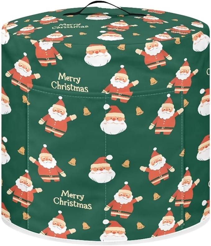 Pressure Cooker Cover for Women,Santa Claus Insulated Rice Cooker Cover with Easy to Clean Lining Stain Resistant Dust Cover with Pockets for Instant Pot 3 Quart Appliance Cover