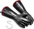 BBQ Gloves - 1472°F Thicken Heat Resistant Gloves w/S-Hook 14 in Kitchen Oven Mitts Waterproof Grill Glove Oil Resistant Grilling Glove Cooking Gloves for Turkey Fryer/Baking/Oven/Smoker