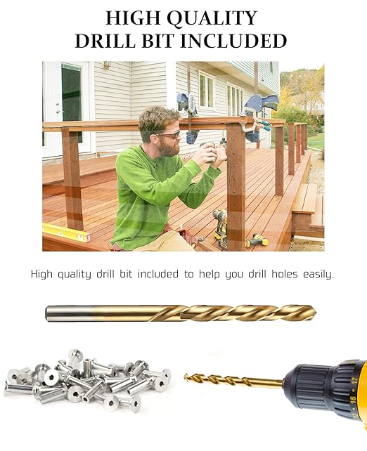 Atibin Rope Wood Railing Sleeves Protector Stainless Steel Railing Sleeves Protective Cable Handrail Railing Sleeves Wire 3/16inch 30pcs