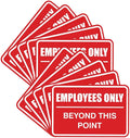 All Quality Classic Framed Employees Only Beyond This Point Wall or Door Sign | Easy to Install Business Signage - Large (Red) 10 Pack