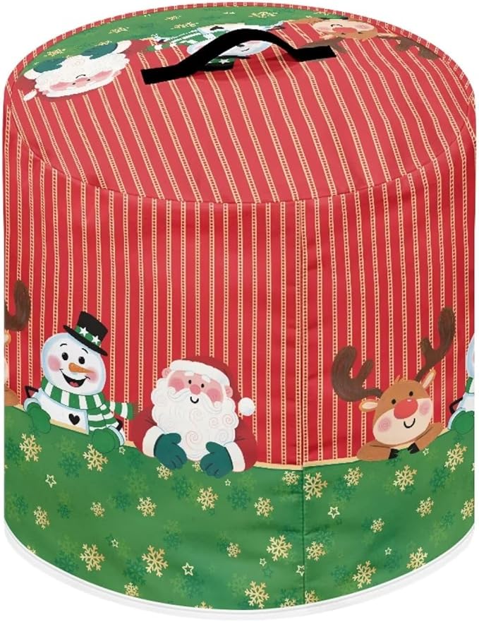 Christmas Decorative Kitchen Appliance Protector Dust Cover Universal Size 8 Quart Pressure Cooker/Air Fryer/Rice Cooker Dust Cover with Top Handle and Pocket