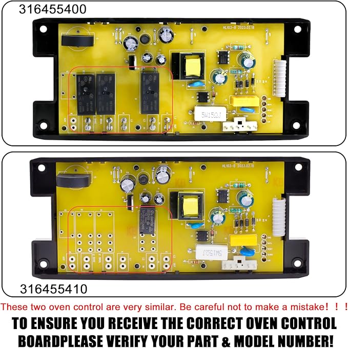 5304518661 Range Oven Control Board for Electrolux Kenmore, Gas Range 7 Button Control Board Clock 316222800