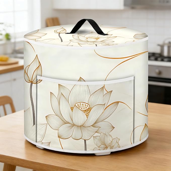 Rice Cooker Cover, Dust Cover for Kitchen Appliances with Handle and Storage Pocket, Easy to Clean Kitchen Decor Gift, Fits 3-6-8 Quart Instant Pot, Slow Cooker and Air Fryer