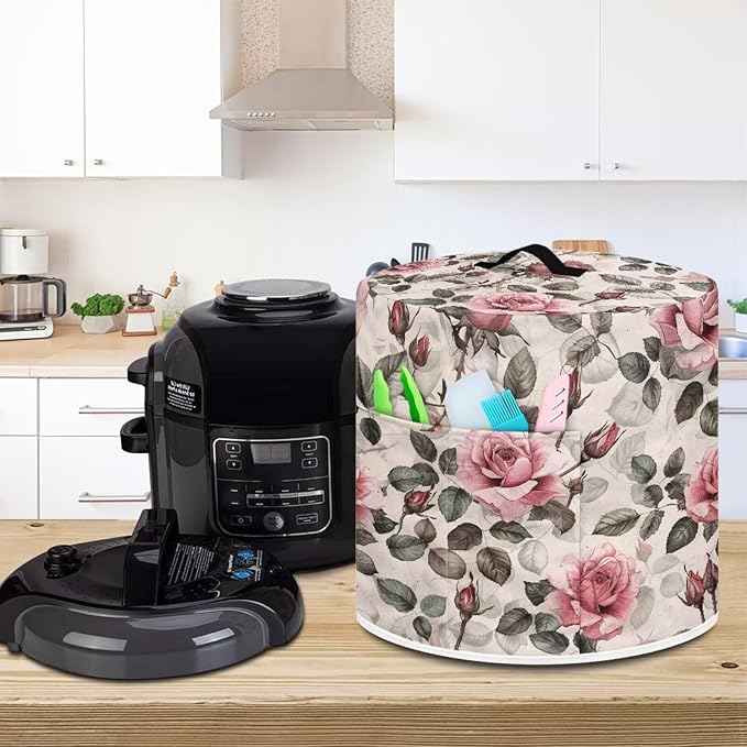 Pink Rose Dust Cover Instant Pot Heavy Duty Waterproof Dust Pressure Cooker Cover Case for Instant Pot Pressure Cooker Instant Pot Appliance Covers Pressure Cooker Size S