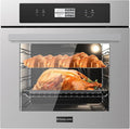 GASLAND 24 Inch Electric Wall Oven, 2.6 Cu.ft Built-in Single Wall Oven, 12 Cooking Functions, 3D Heating, Convection Oven with Rotisserie, Touch Control, Safety Lock, ETL Certified, Stainless Steel