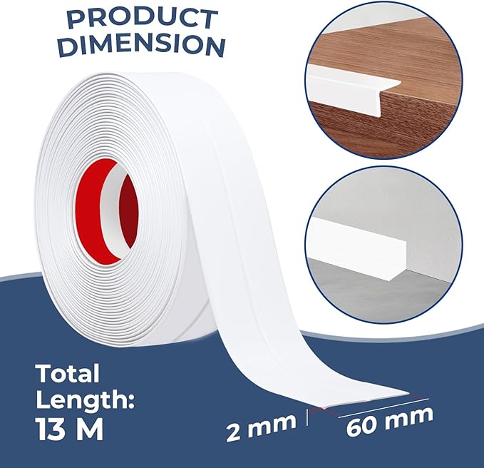 Storystore Wall Corner Protector Moulding Trim 2.4 in x 42.7 Ft,Peel and Stick Corner Moulding Trim, Self Adhesive Corner Guards Edge Protector for Wall Edge Corner, Countertop,White