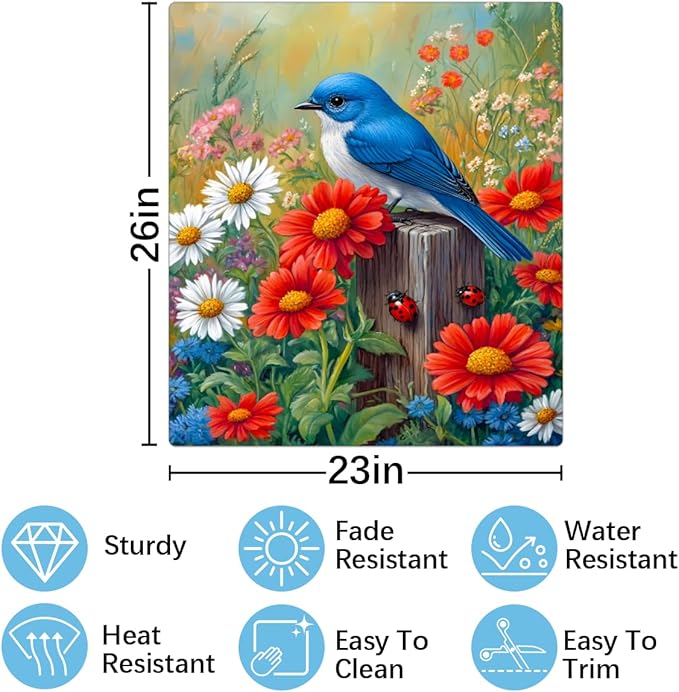 Spring Flowers Birds Dishwasher Magnet Cover Front Dishwasher Cover Decor Reusable Magnetic Door Cover Panel Decal Home Appliances Stickers Kitchen Refrigerator Fridge 23"x26"