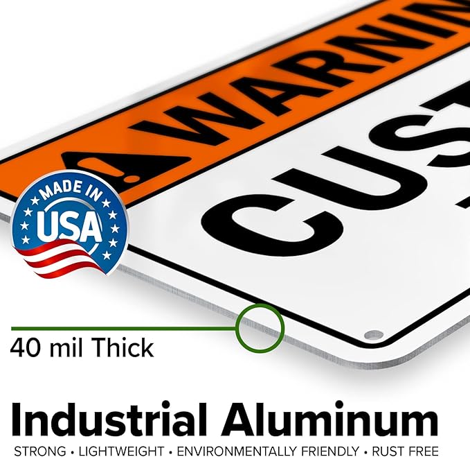 Custom warning Sign, Ansi Sign, Osha Compliant, 7x10 Inches, Rust Free .040 Aluminum, Fade Resistant, Made in USA by My Sign Center