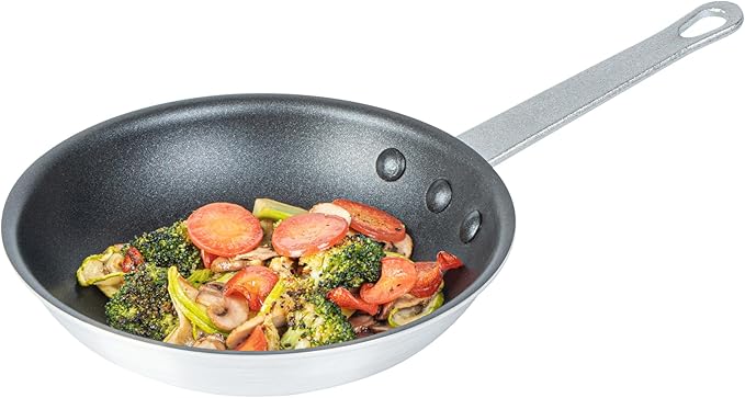 Restaurantware-Met Lux 7 Inch Fry Pan, 1 No-Stick Frying Pan - Induction-Ready, Triple-Riveted, Black Aluminum Cooking Skillet, Durable, For Searing, Sautéing, And Browning Food