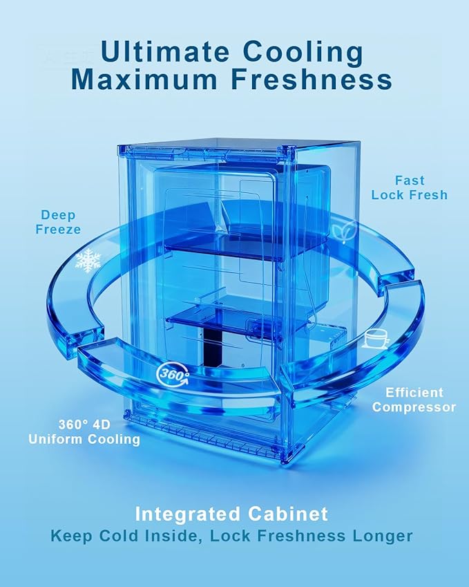 3.0 Cu.ft Upright Freezer - Compact Mini Freezer with 7 Adjustable Thermostat, Removable Shelves, Reversible Single Door, 360°Uniform Cooling Small freezer for Home Office Kitchen Dorm, Black