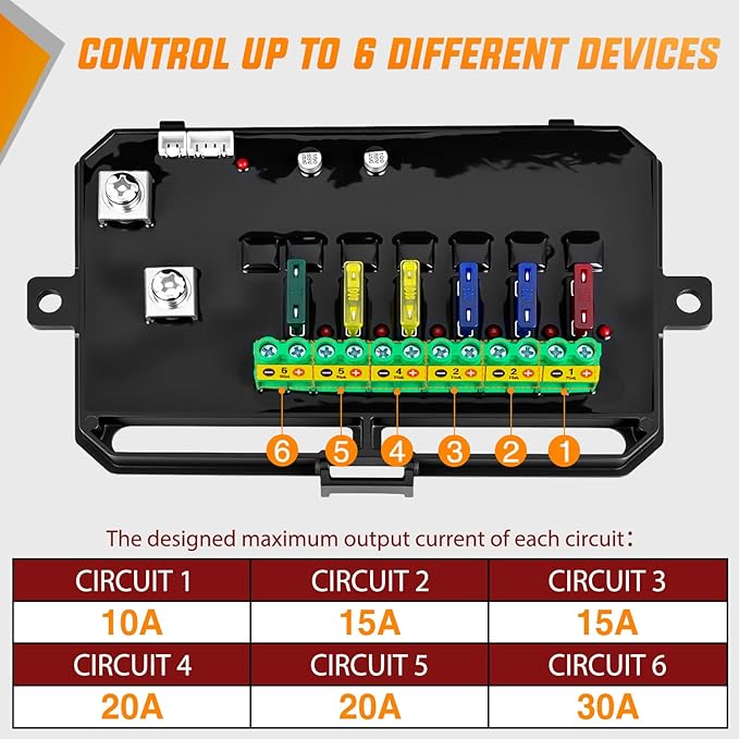 Nilight 6 Gang Switch Panel Circuit Control Relay System APP RGB Backlight Fuse Wiring Harness Toggle Momentary Strobe Flash Modes Automatic Dimmable 12V 24V for Car Truck Camper SUV