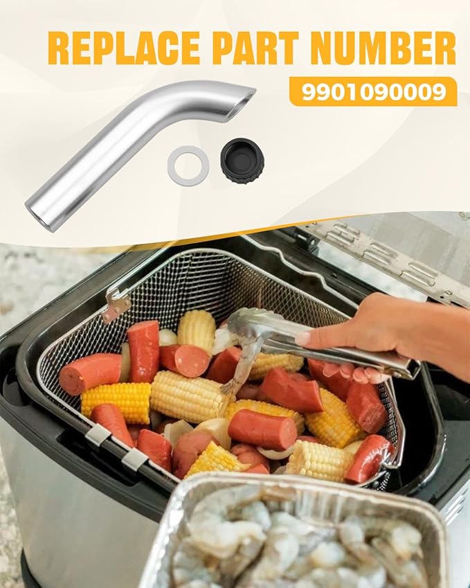 Valve Spout Kit Fit for Masterbuilt 10 Liter XL Electric Fryer MB20012420 MB20010326, Include Oil Valve Spout, Safety Cap and Seal Kit Parts