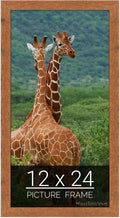 wallsthatspeak 12x24 Light Walnut Rustic Pine Picture Frame for Puzzles Posters Photos or Artwork